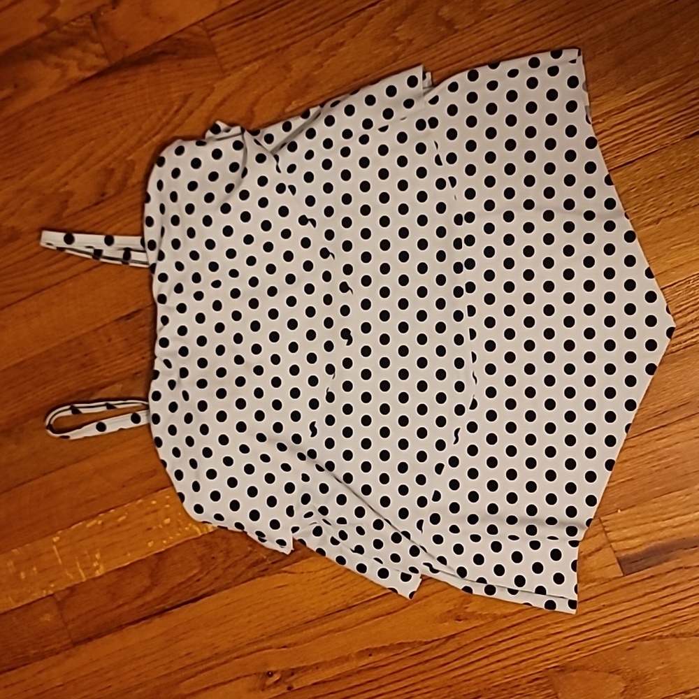 Tankini White and Black Polkadot, size Medium